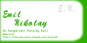emil mikolay business card